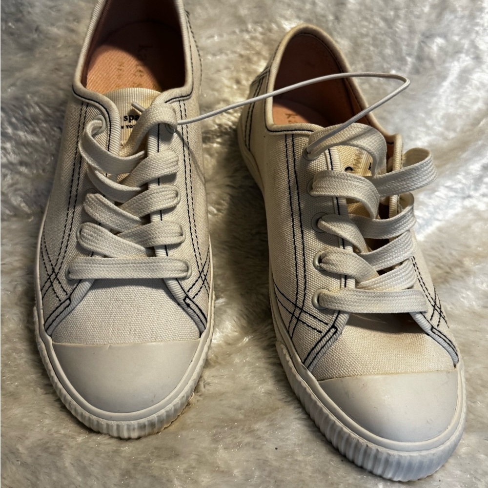 Kate Spade White Canvas Sneakers